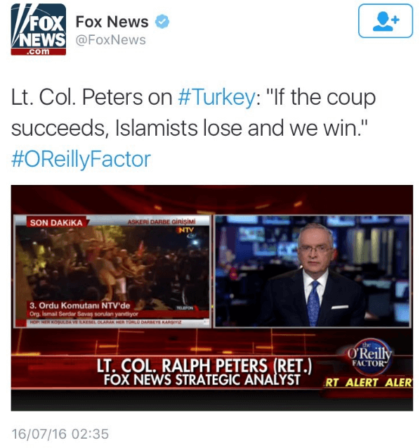 Fox News Propaganda Turkey Coup