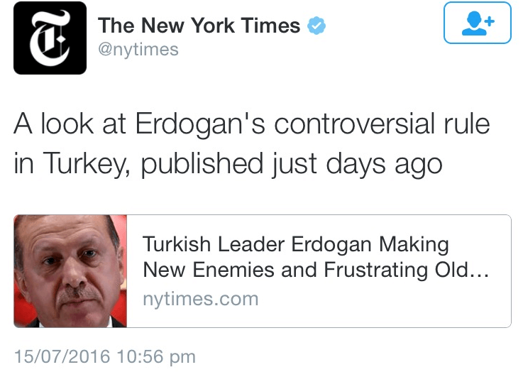 The New York Times Turkey Coup President Erdogan