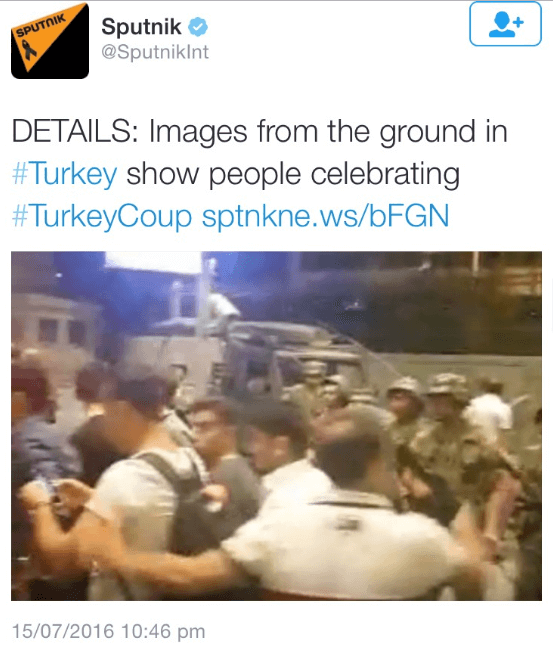 Sputnik coverage Turkey coup attempt