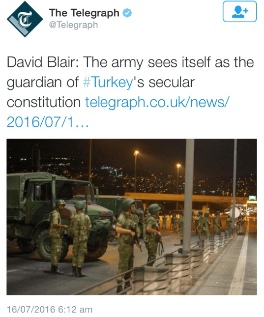 The Telegraph Turkey Coup Attempt
